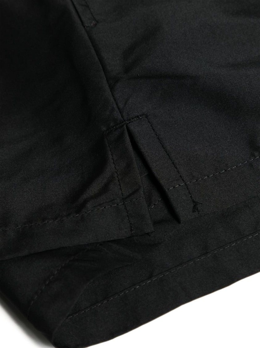 Versace Tailored Black Shorts With Gold Greek Key Design