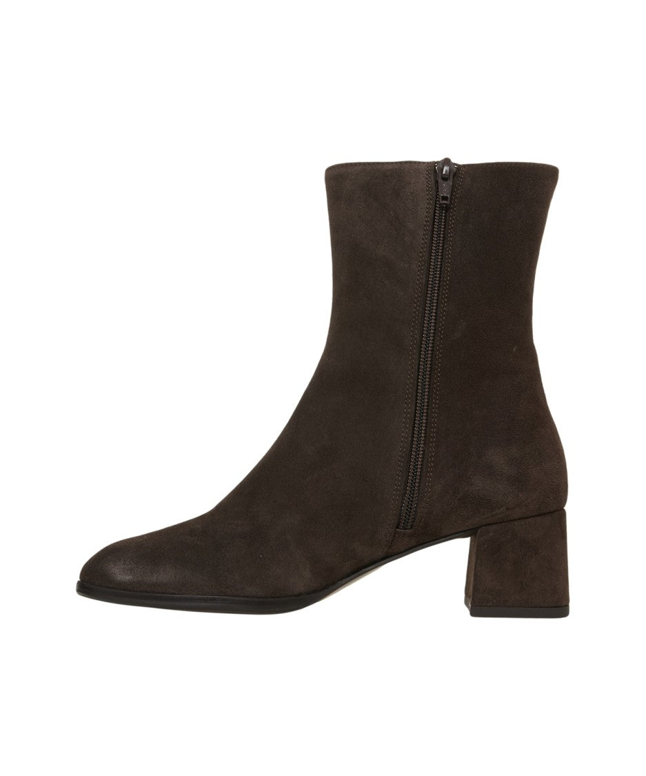 Billi Bi Brown Suede Ankle Boots With Block Heel