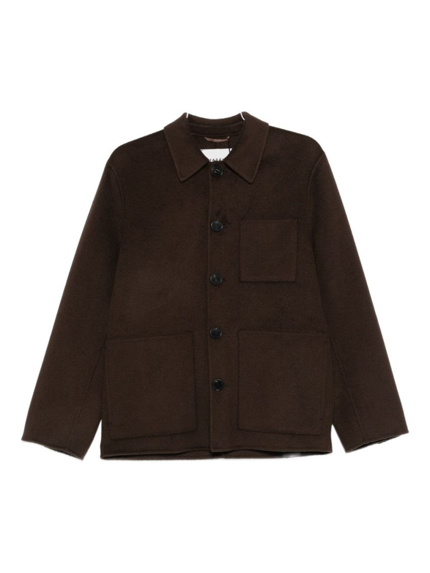 Amaranto Brown Casual Jacket With Structured Collar
