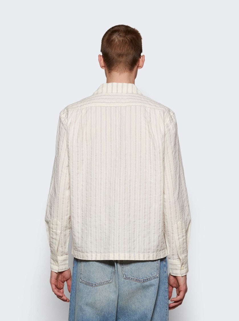 Bode Sail Shirt Off White And Lavender