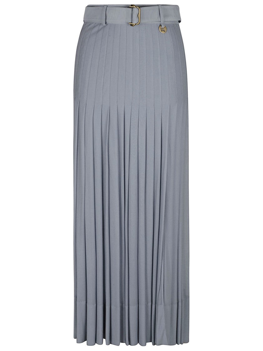 Burberry Pleated Maxi Skirt With Belted Waist