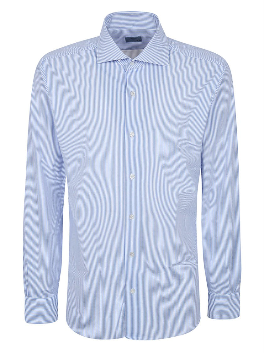 Barba Napoli Formal Stretch Shirt With Classic Collar And Striped Design