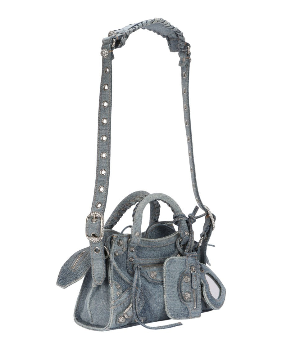 Balenciaga Xs Neo Cagole City Bag In Denim