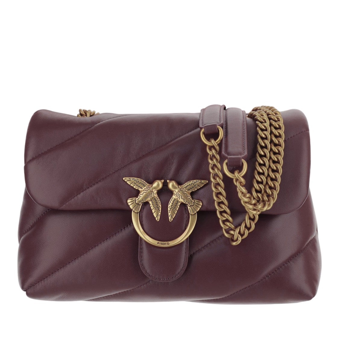 Pinko Quilted Nappa Leather Love Classic Puff Bag