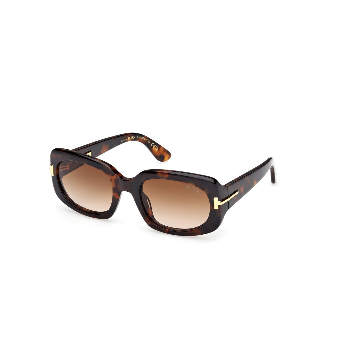 Tom Ford Ft1253 Bold Rectangular Tortoiseshell Sunglasses
