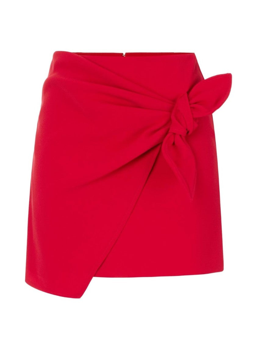 Elisabetta Franchi Black Asymmetrical Hem Knot Mini Skirt