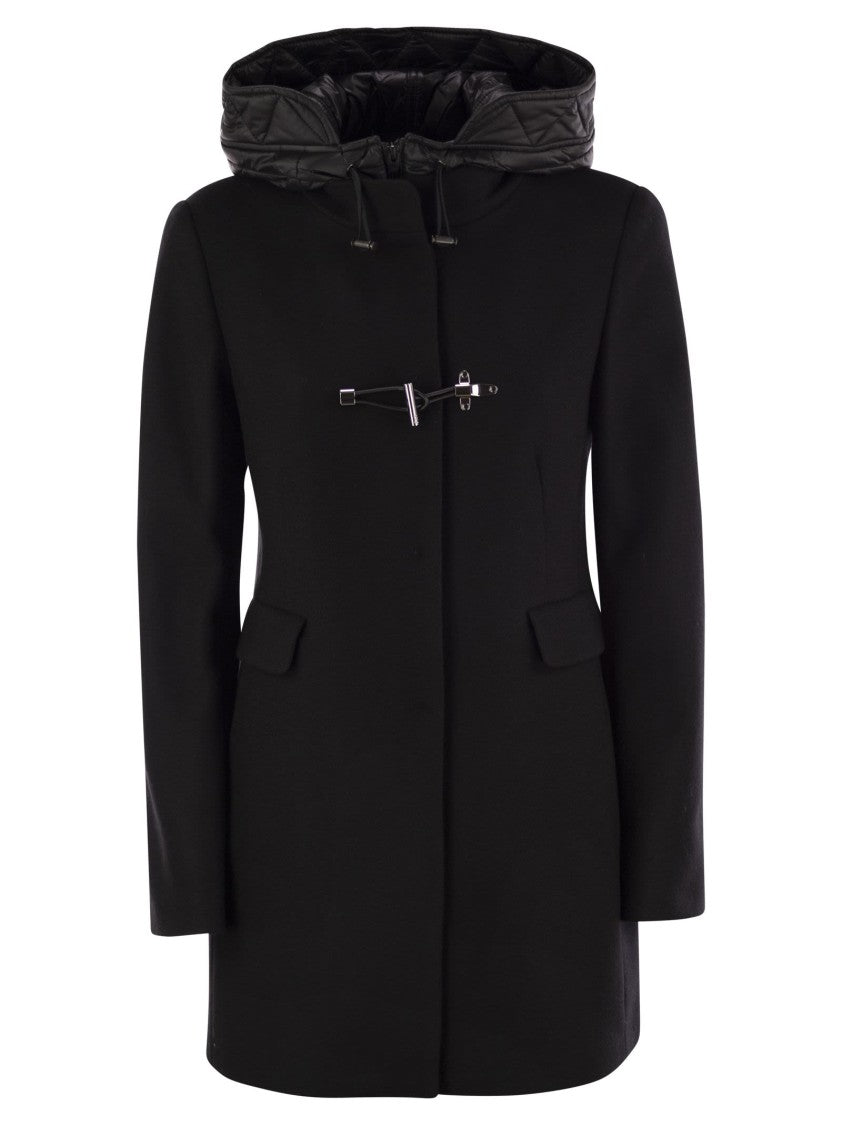 Fay Toggle Coat In Wool Cloth
