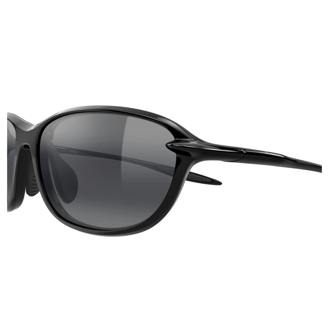 Maui Jim Hookipa Ultra R - Af Rectangular Frame Sunglasses With Glossy Black Finish