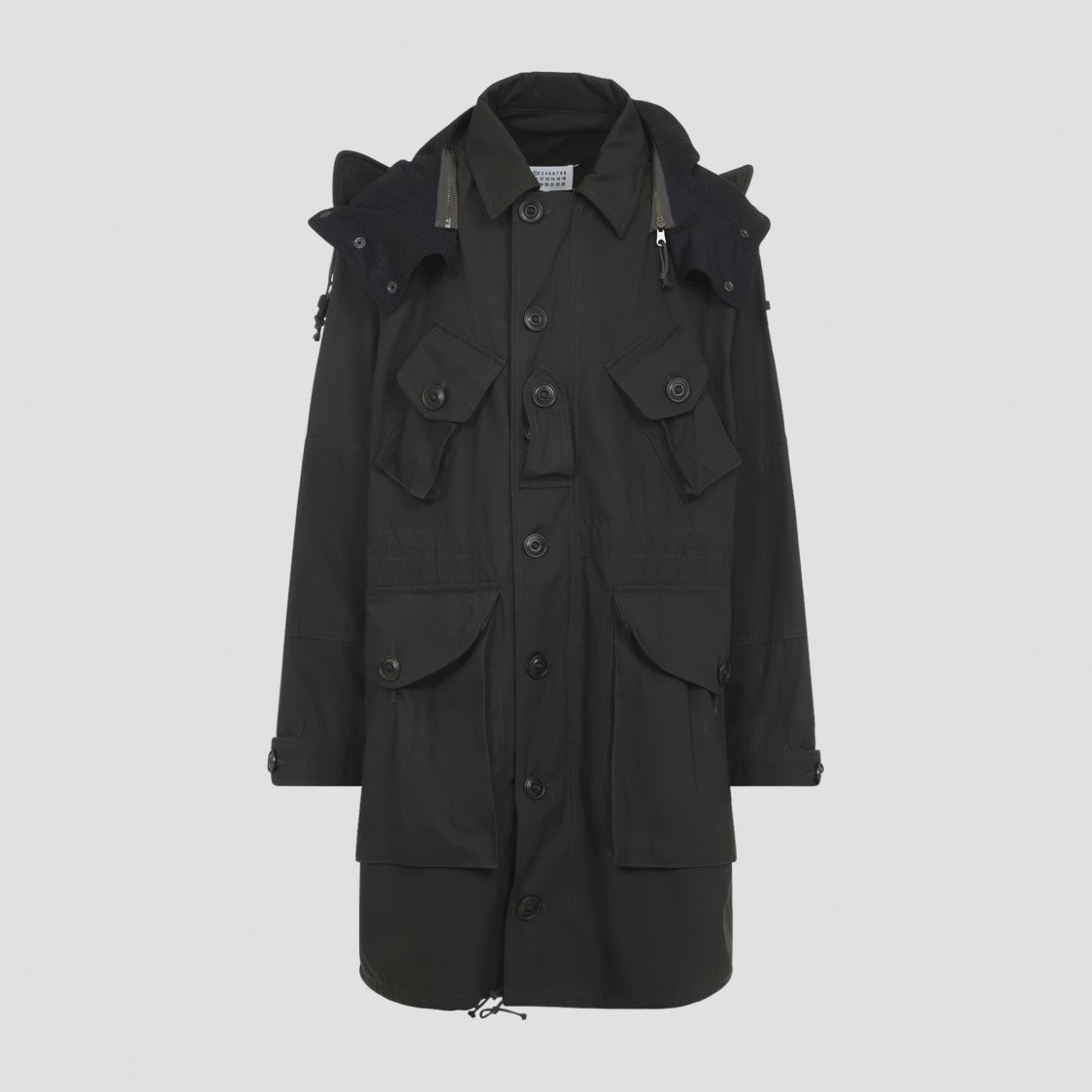 Maison Margiela Dark Green Cotton Blend Jacket With Adjustable Hood