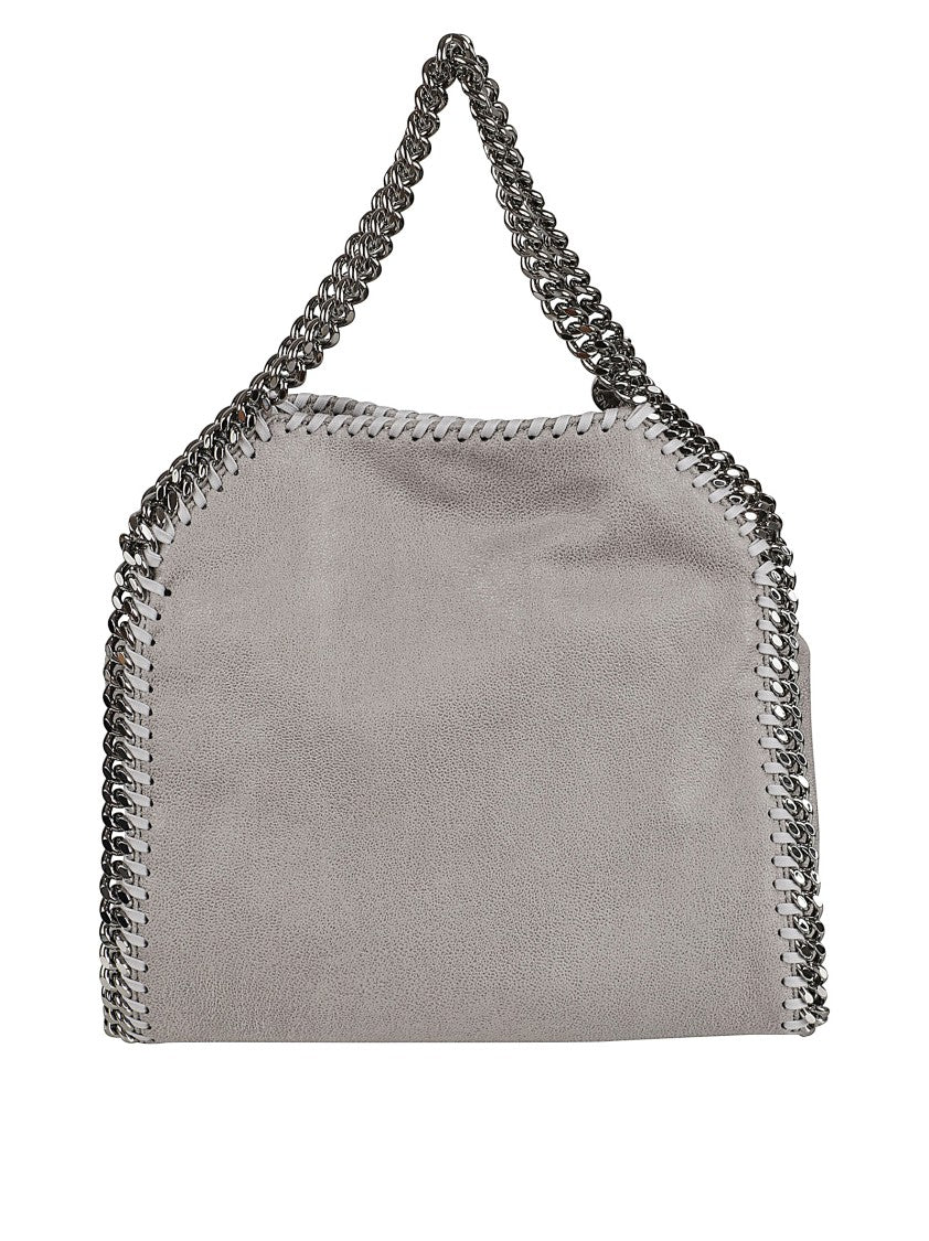 Stella Mccartney Structured Grey Handbag With Silver-Tone Chain Trim