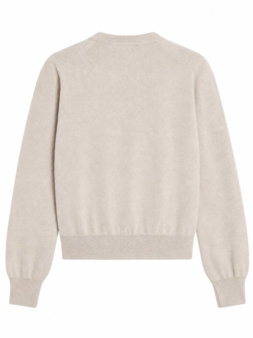 Maison Kitsuné Baby Fox Embroidered Wool Cardigan