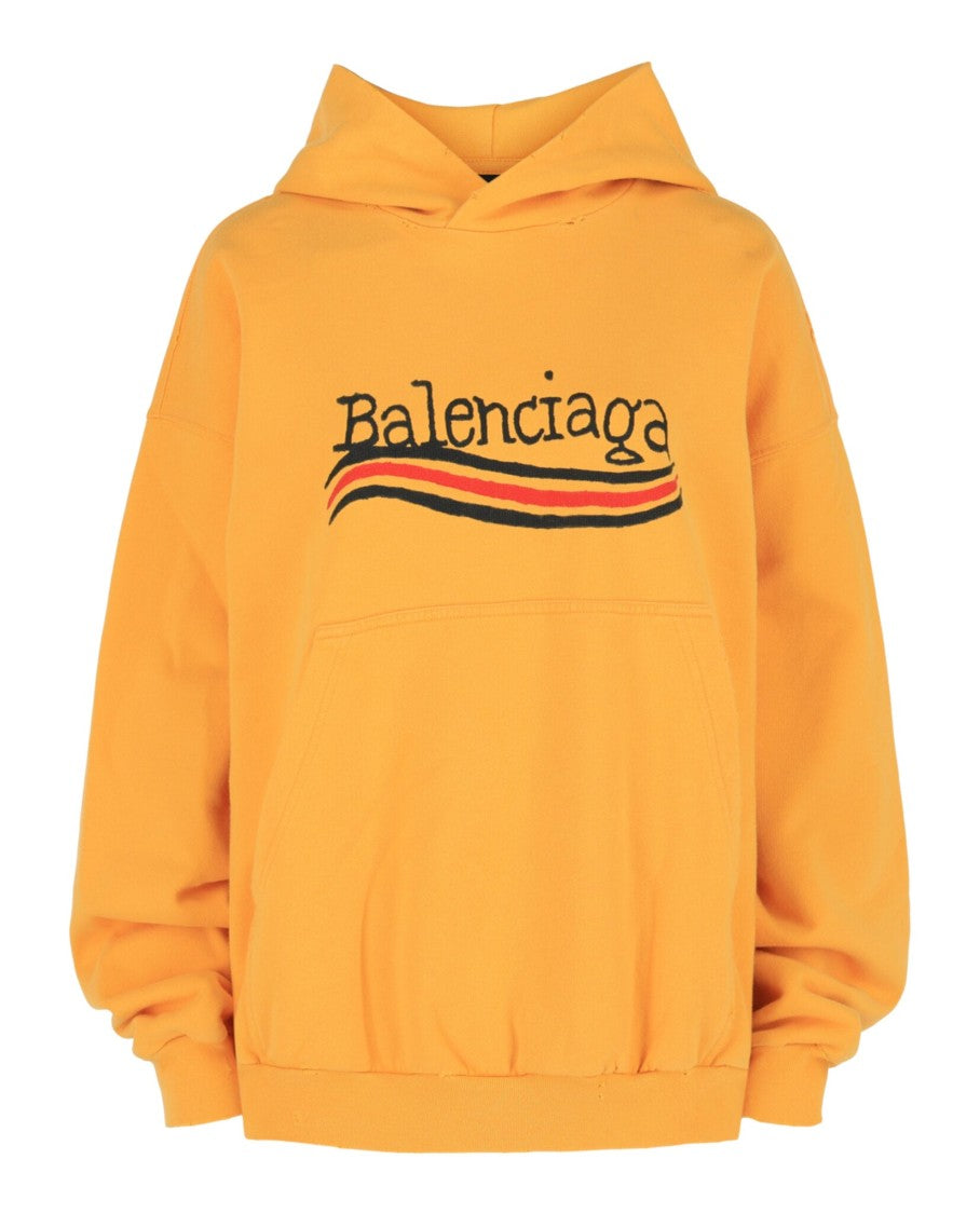 Balenciaga Hand-Drawn Balenciaga Campaign Hoodie With Distressed Accents