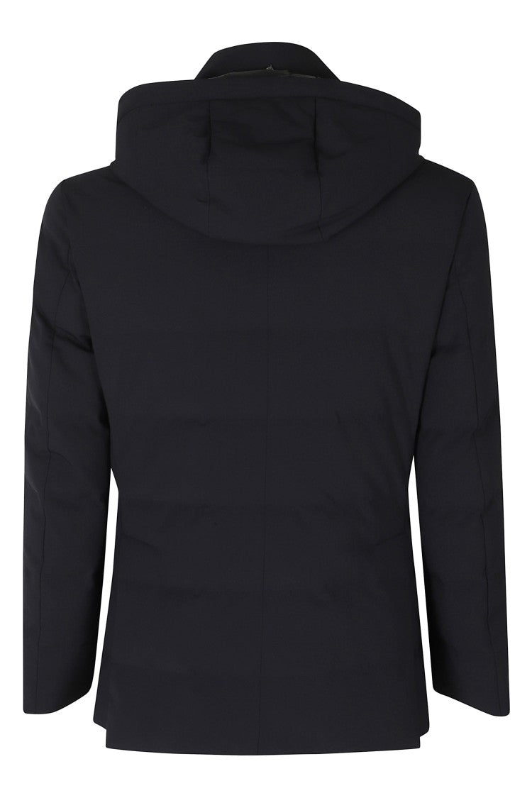 Montecore Blue Detachable Hood Quilted Down Jacket