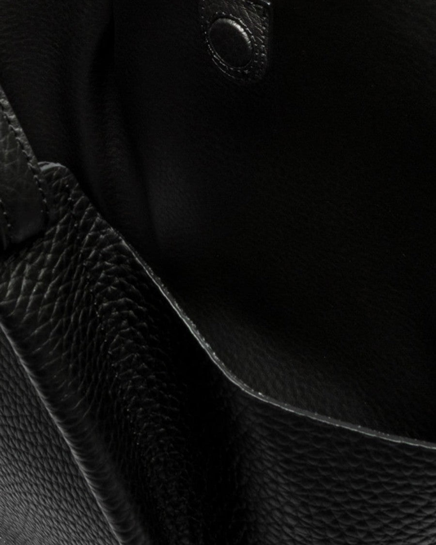 Gianni Chiarini Black Dua Textured Leather Tote Bag