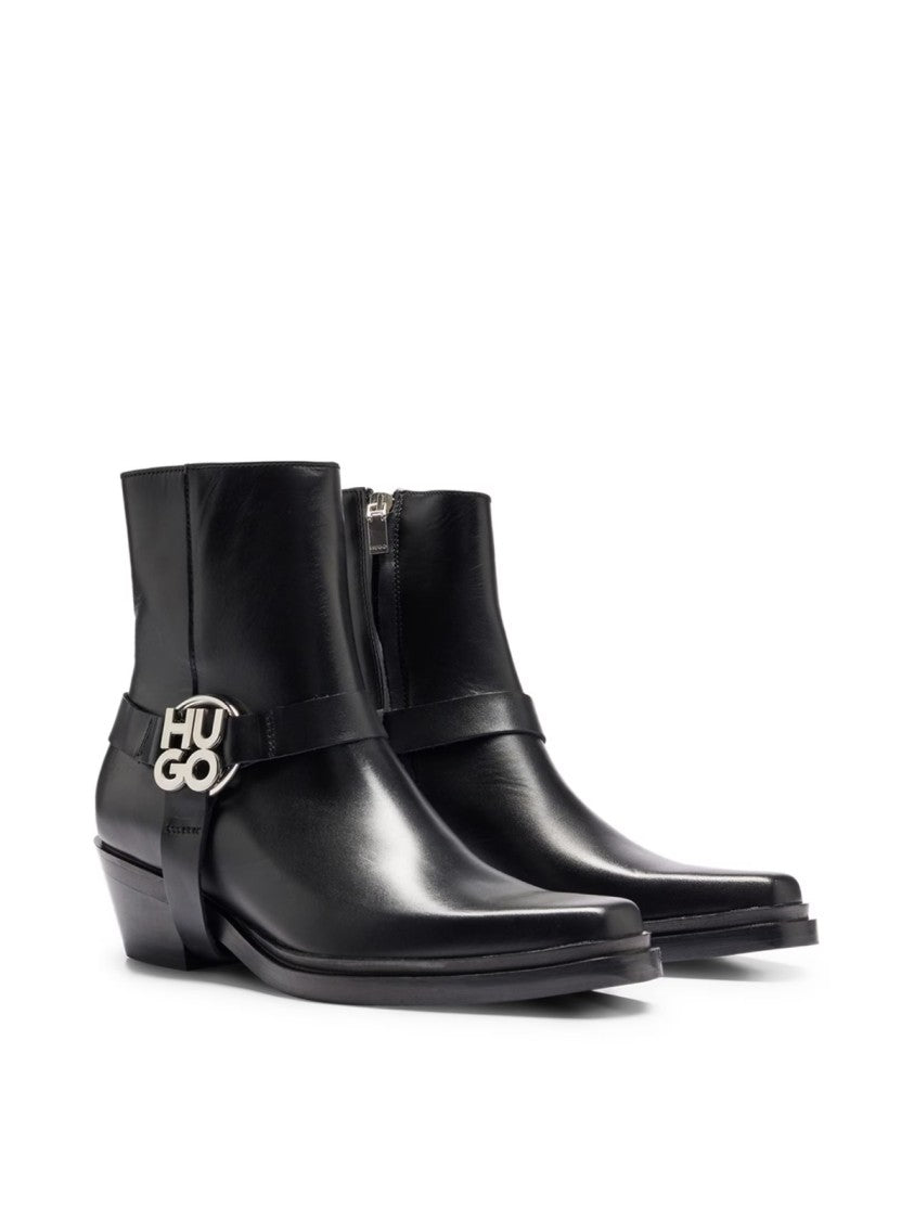 Hugo Boss Kody Stacked-Logo Ankle Boots