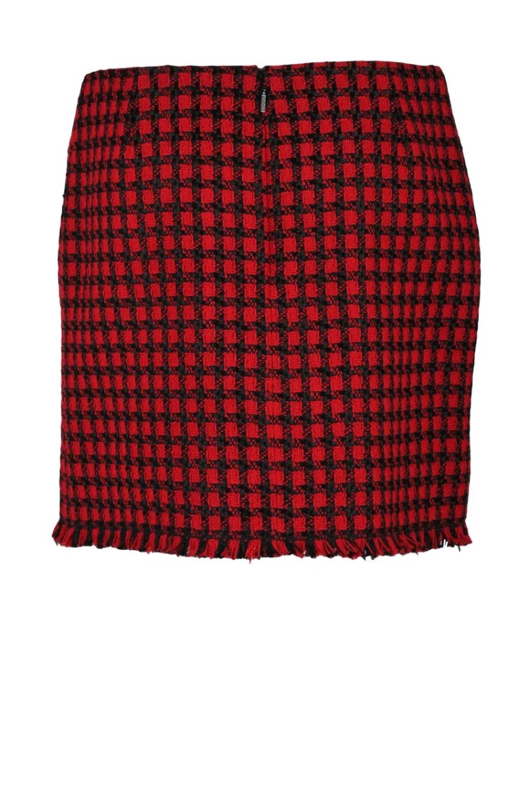 Versace Collection Mini Bouclé Skirt - Red/Black