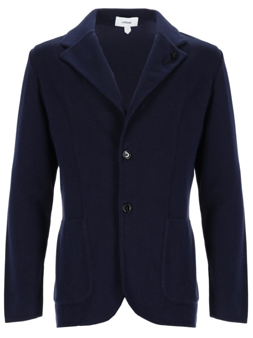 Lardini Neutrals Tailored Fit Lapel Collar Cotton Blazer