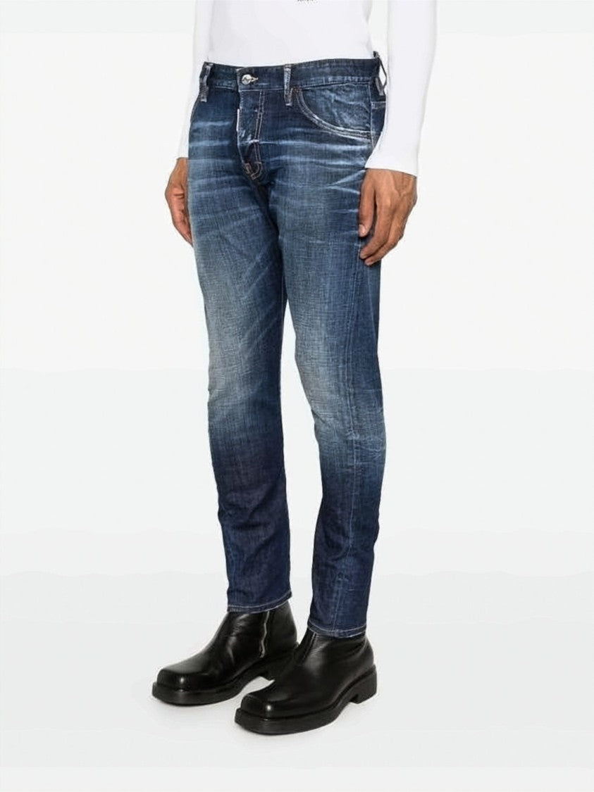 Dsquared2 Blue Slim Fit Lightly Faded Denim Pants
