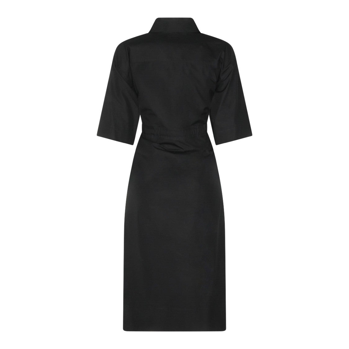 Fabiana Filippi Navy Midi Dress With Classic Collar And Structured Fit