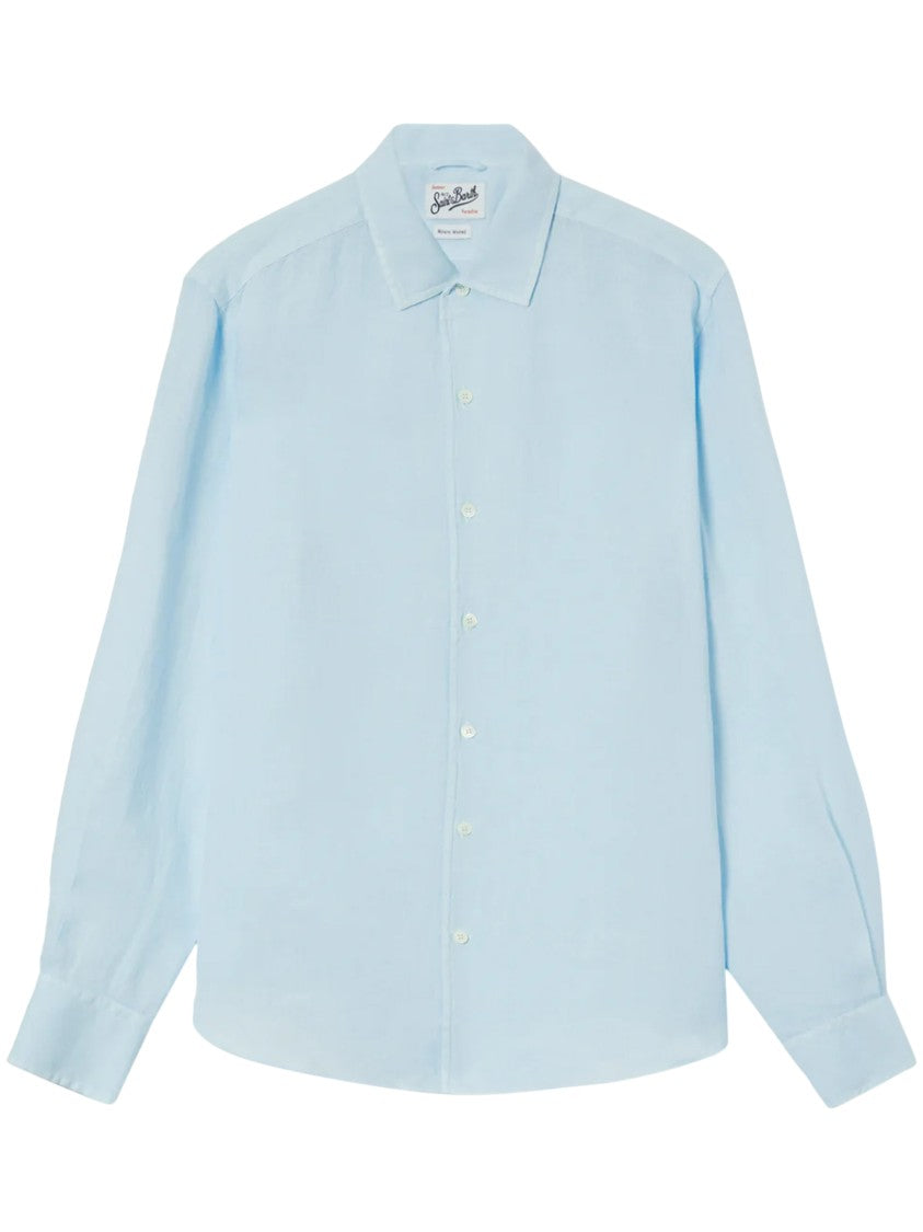 Mc2 Saint Barth Long-Sleeved Linen Shirt With Classic Collar