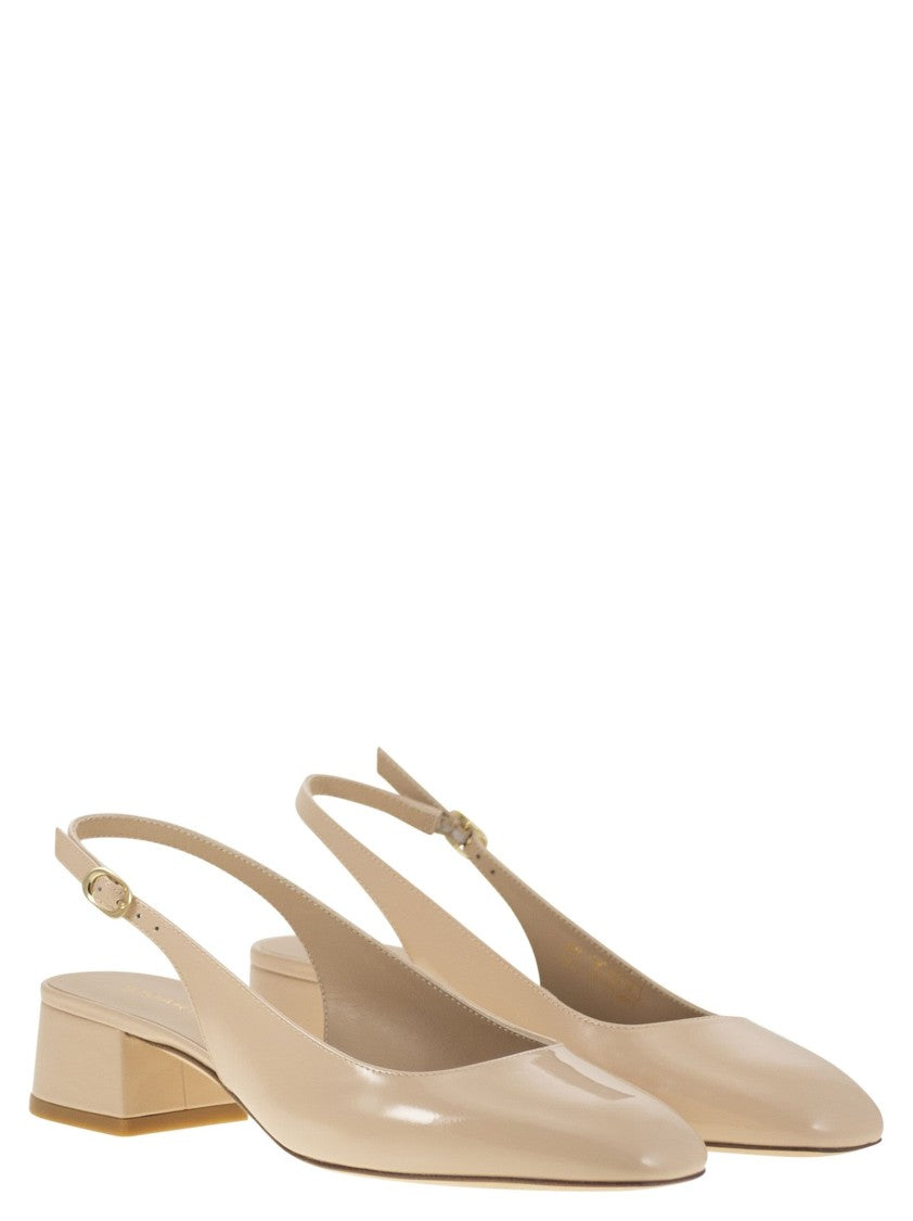 Stuart Weitzman Maeve - Lacquered Leather Slingback