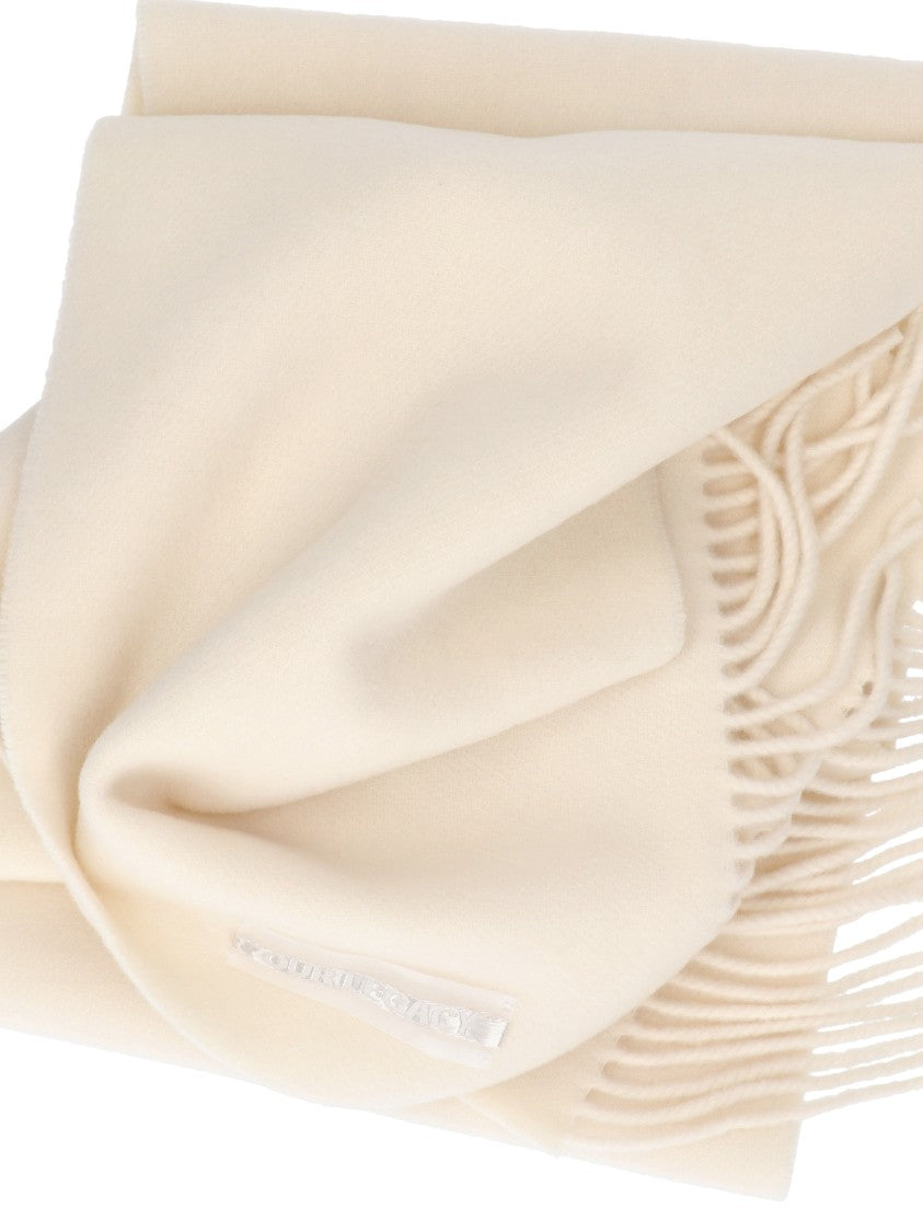 Our Legacy White Estate Fringed Wool Scarf