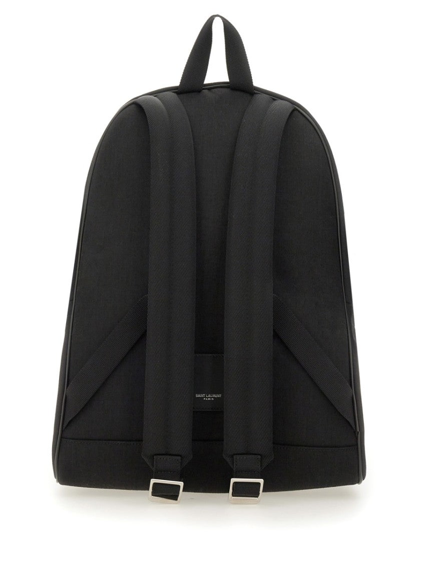 Saint Laurent Nylon Canvas And Leather "City" Backpack