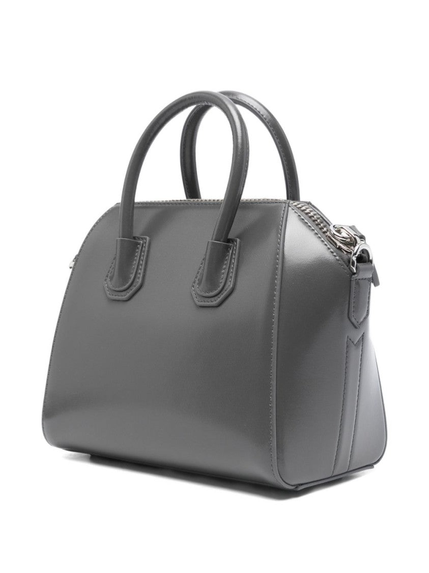Givenchy Grey Structured Silk And Nylon Bag