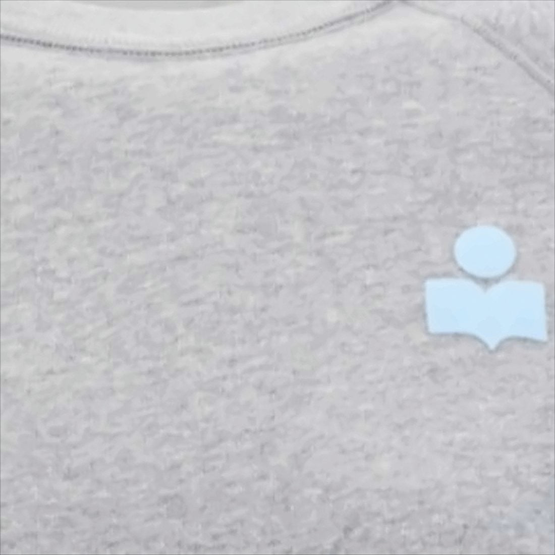 Isabel Marant Heathered Grey Long-Sleeve Sweatshirt With Ribbed Cuffs