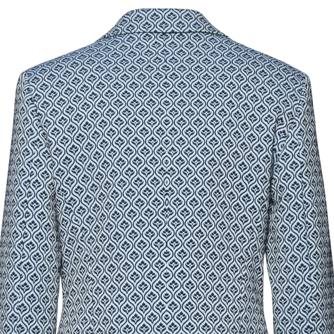Etro Single-Breasted Blue Jacquard Jacket With Medallion Motif