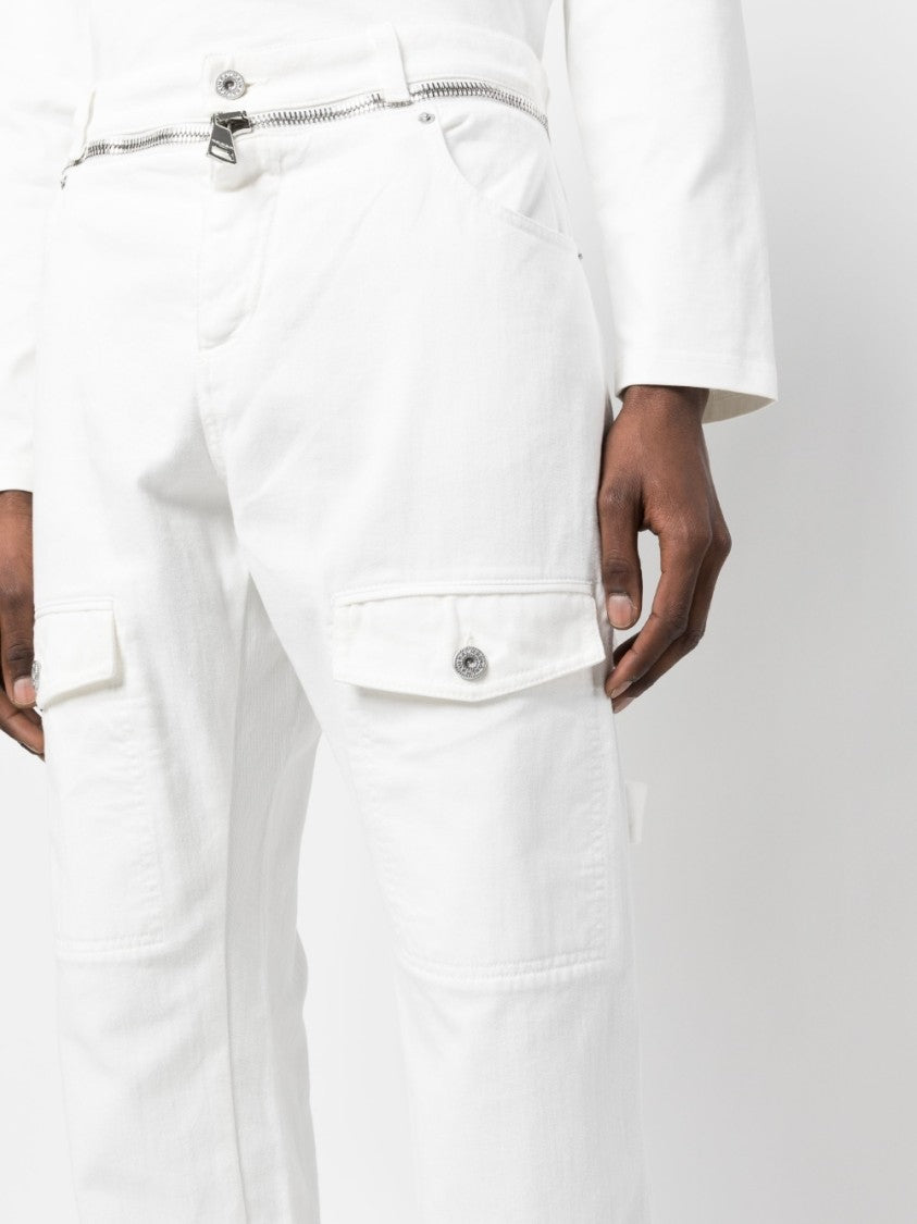 Balmain Zip-Detail Straight-Leg Jeans With Mid-Rise Waist