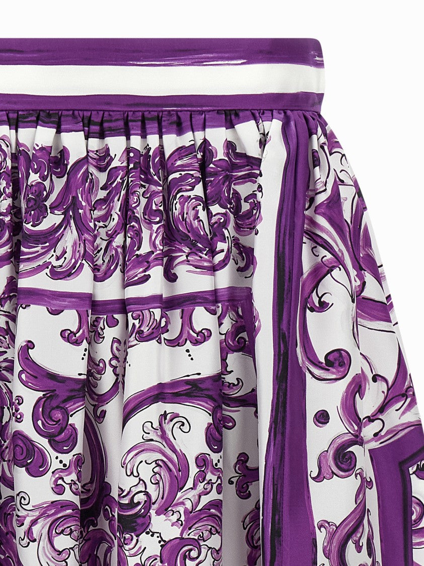 Dolce & Gabbana 'Maiolica' Print Silk Skirt