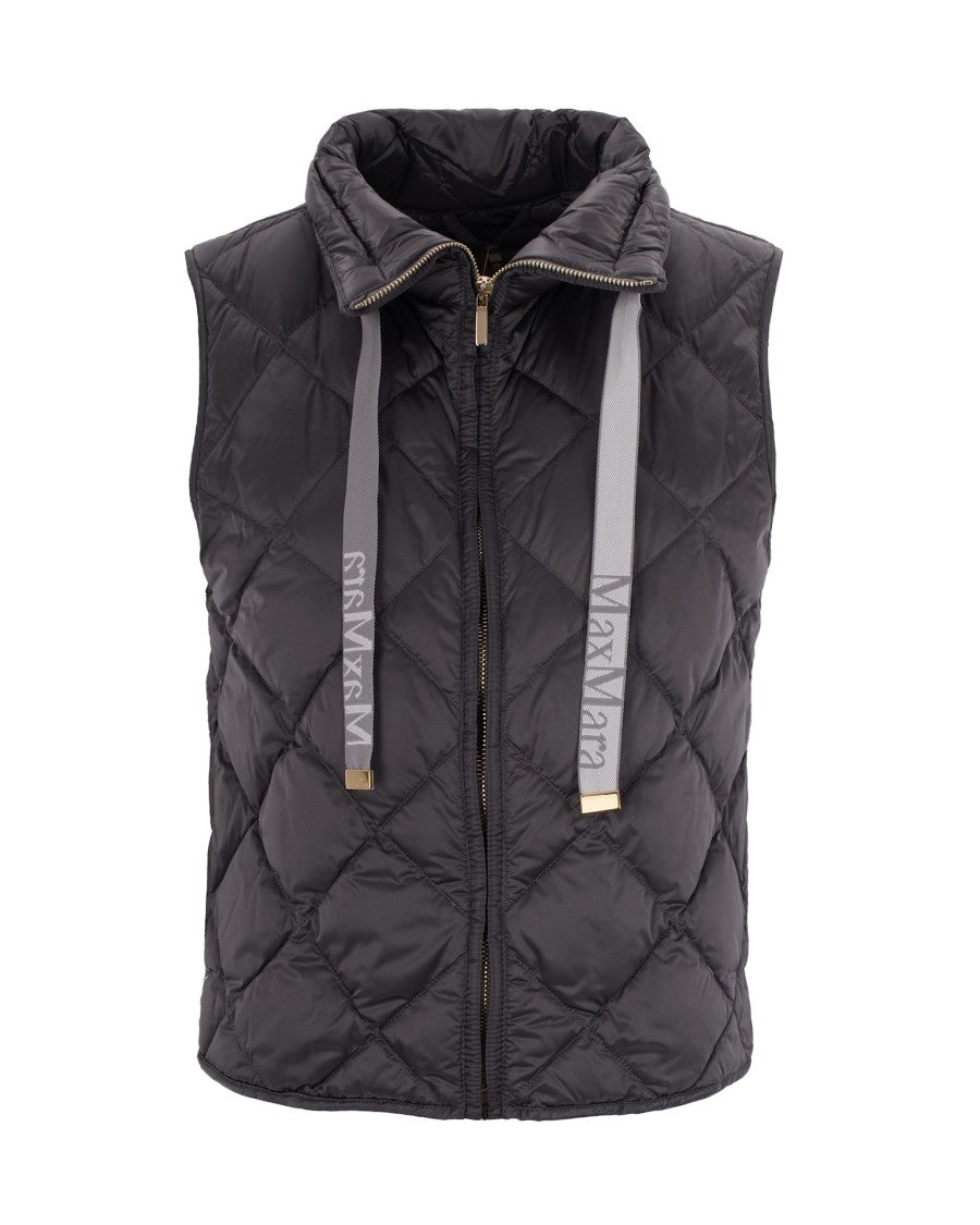 Max Mara Dark Grey Quilted Gilet