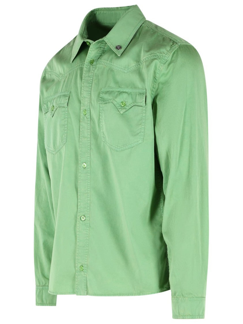 Versace Green Cotton Shirt