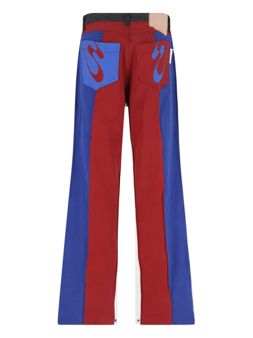 Pdf Black Color-Block Wide-Leg Denim Jeans