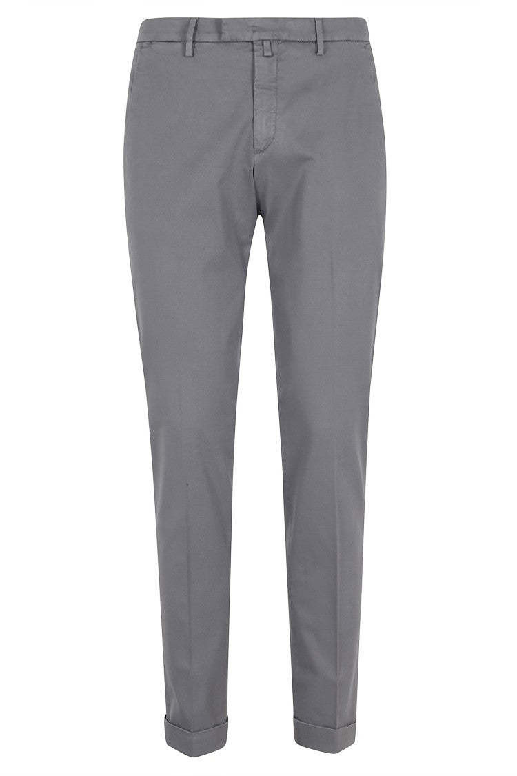 Briglia Gray Tricotina Medium Waist Cotton-Blend Straight-Leg Pants