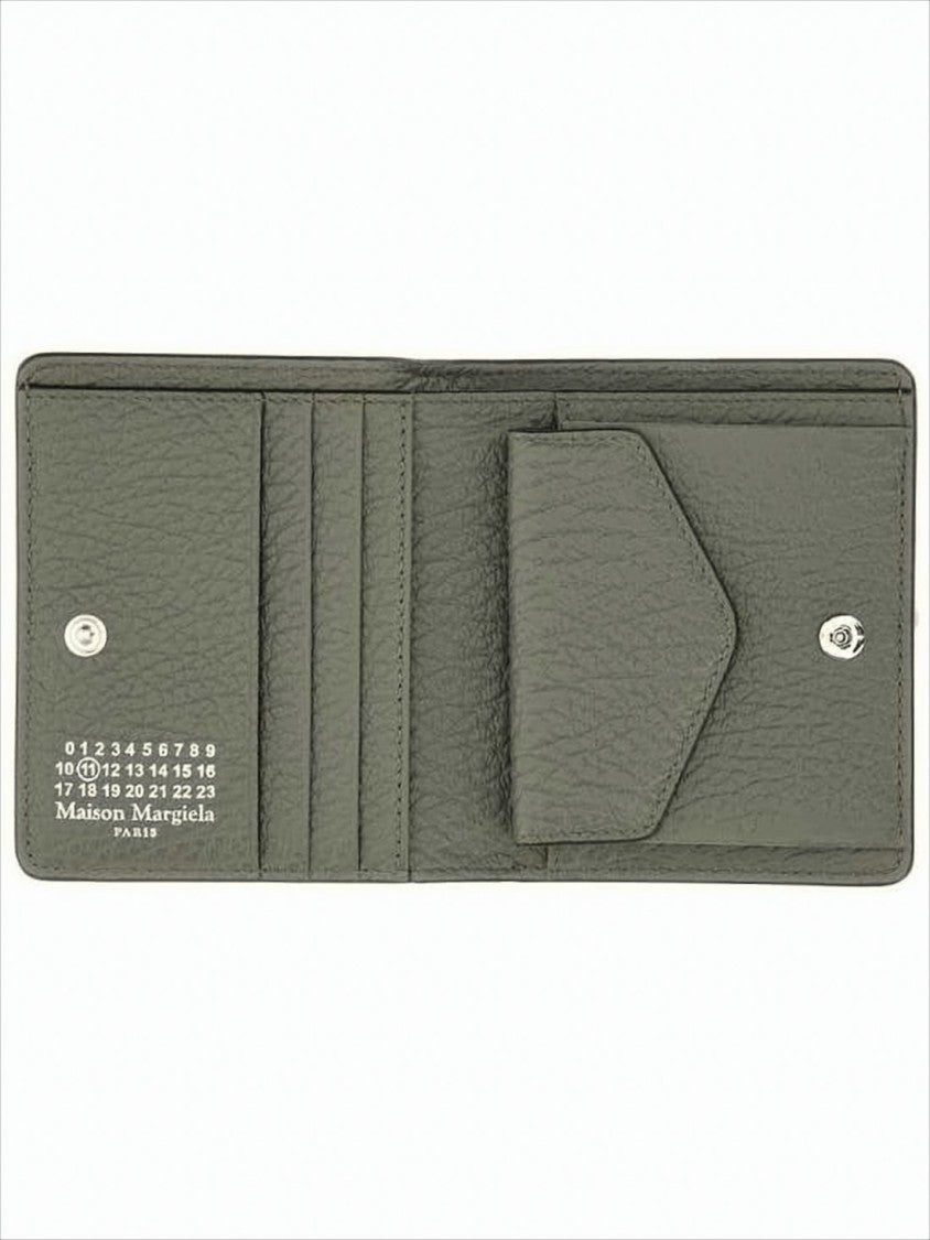 Maison Margiela Textured Calf Leather Bifold Wallet With Distinctive Stitching