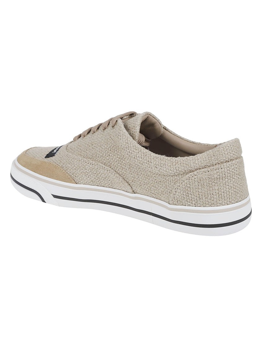 Dolce & Gabbana Textured Fabric And Suede Low-Top Sneakers
