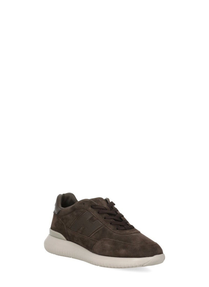 Hogan Brown Suede Low-Top Sneakers