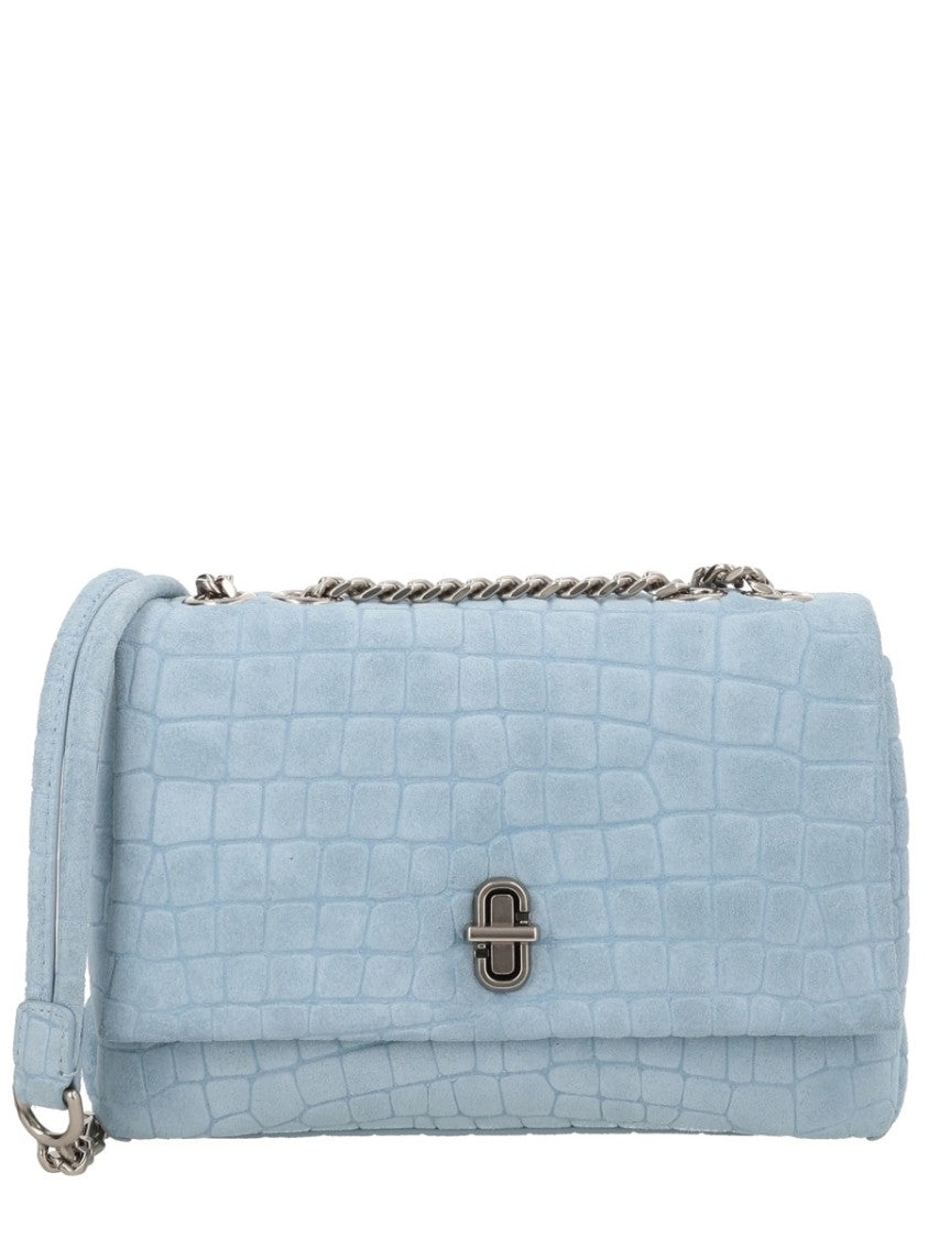 Marc Jacobs Blue Crocodile Pattern Calf Leather Shoulder Bag