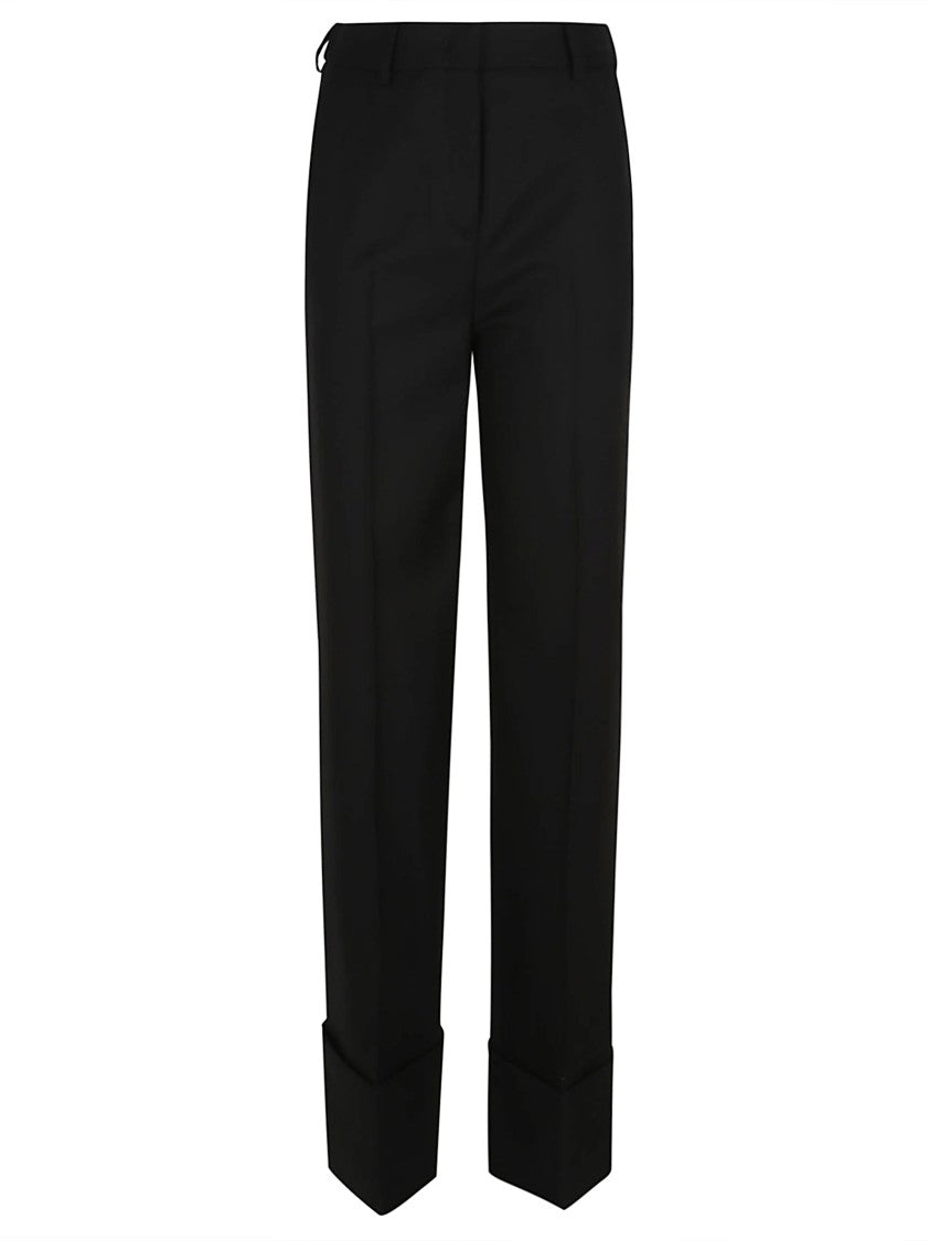 Valentino Garavani Tailored Virgin Wool Trousers With Turn-Ups