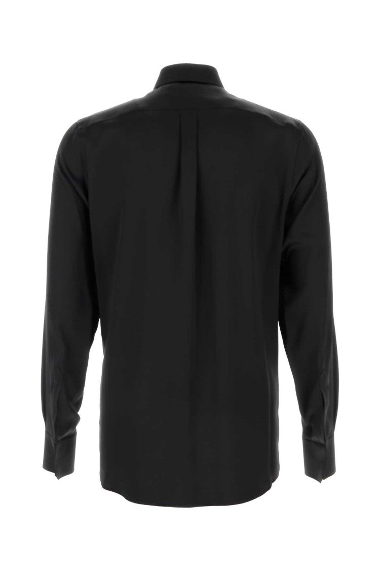 Dolce & Gabbana Black Satin Martini Shirt