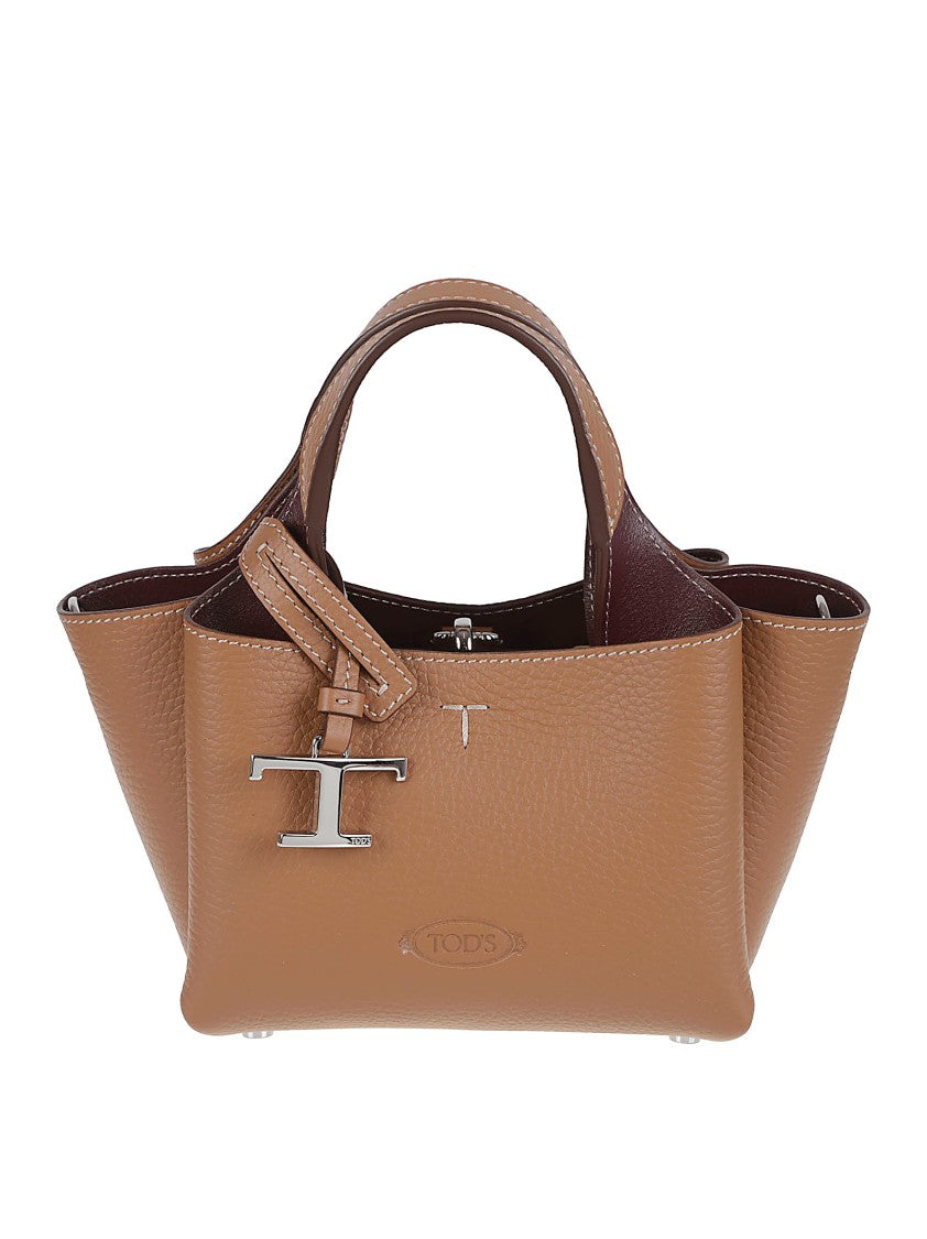Tod's Structured Brown Calfskin Bag