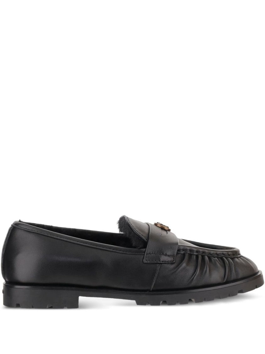 Pinko Minimalist Black Flats With Rounded Toe