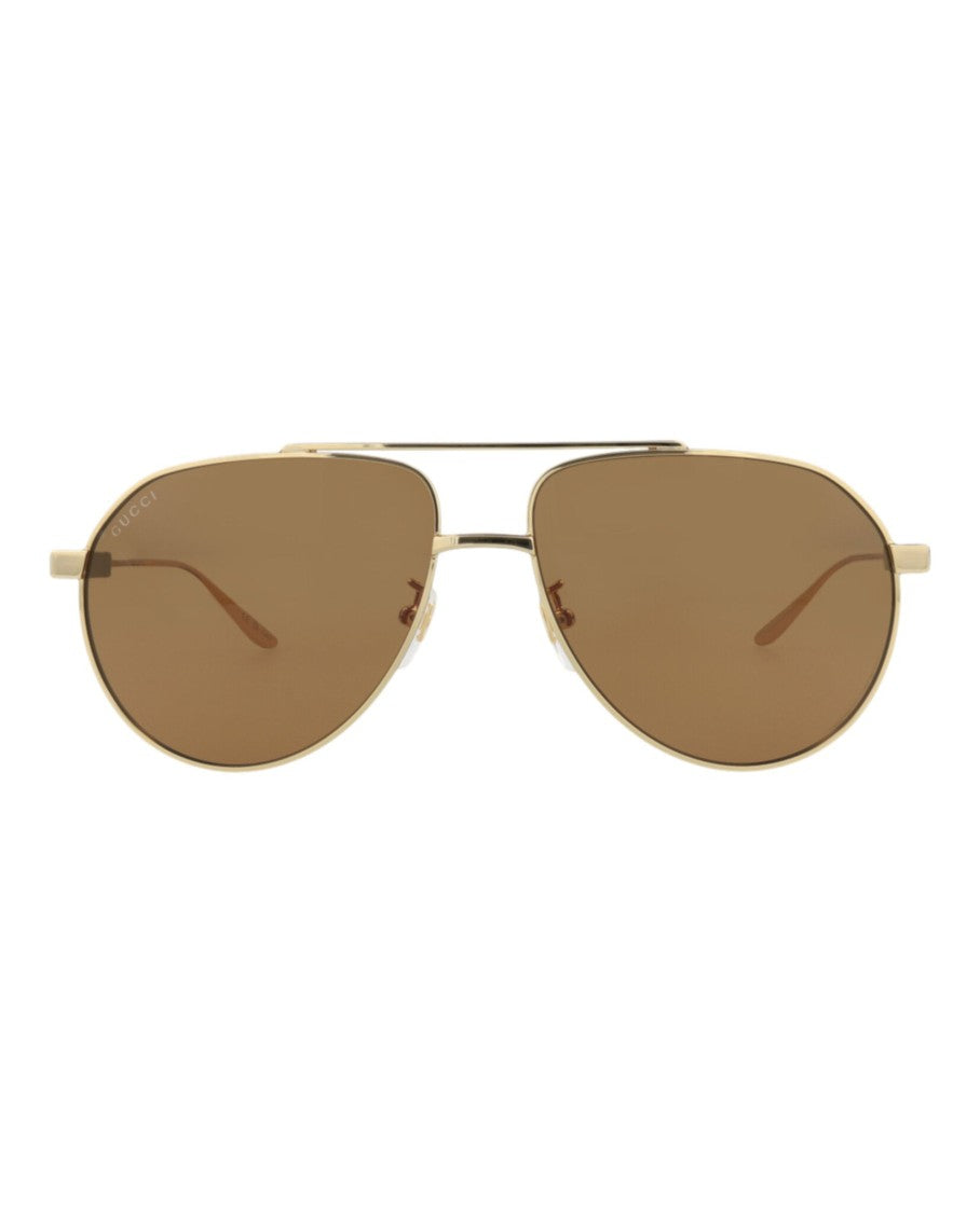 Gucci Aviator-Frame Metal Sunglasses