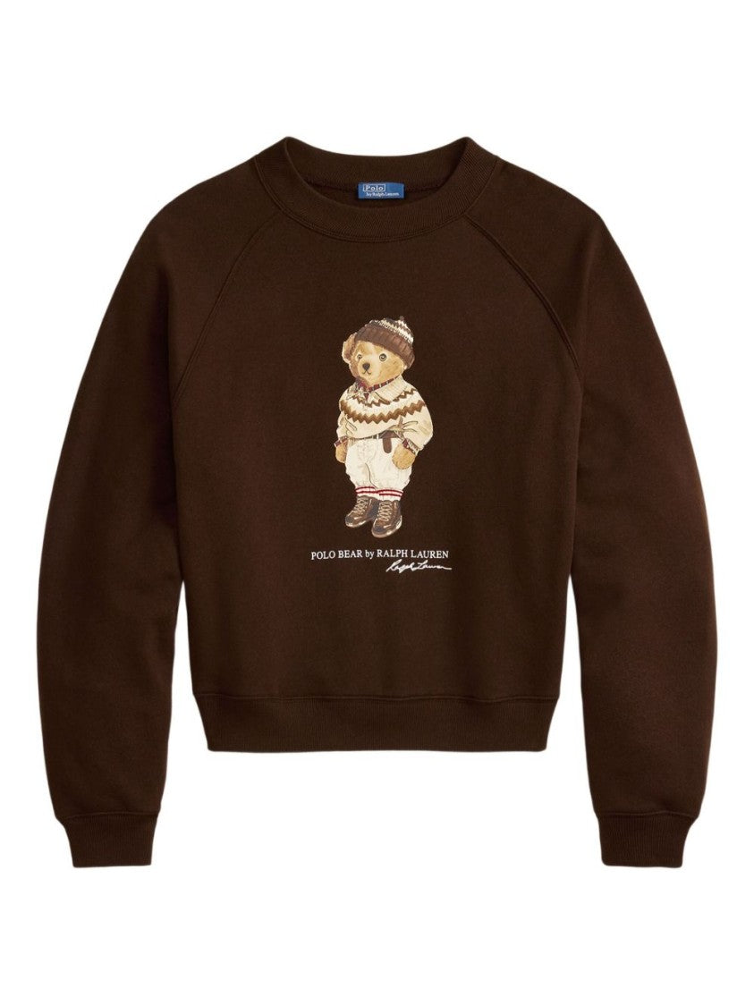 Polo Ralph Lauren Brown Sweatshirt With Graphic Bear Detail