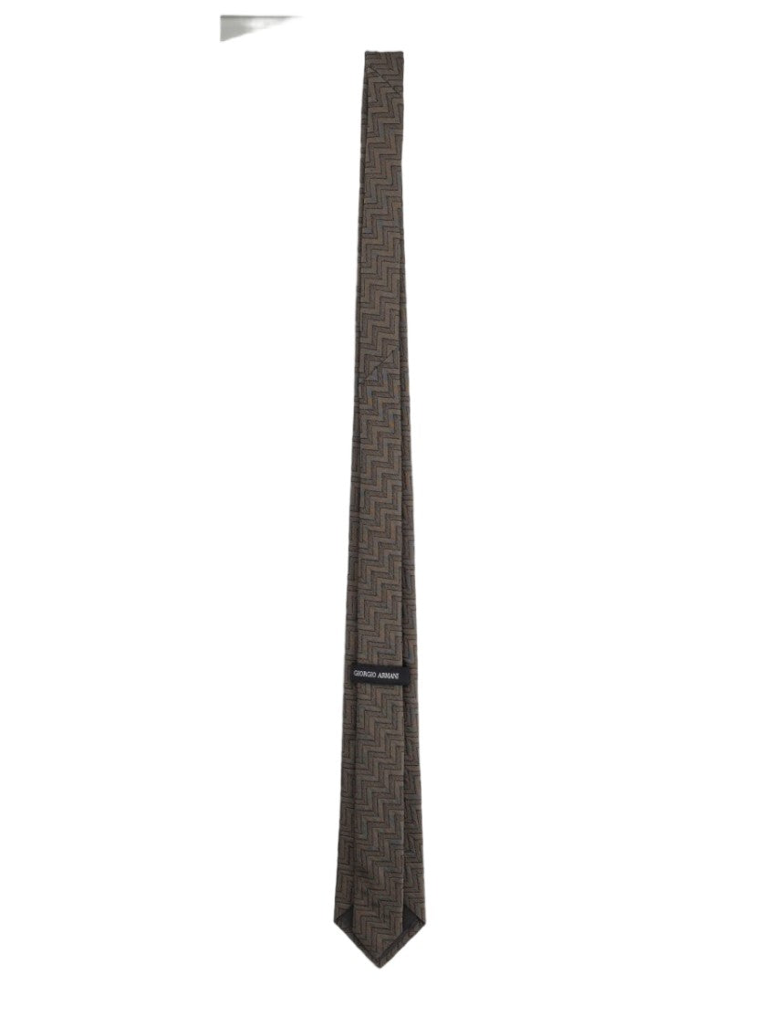Giorgio Armani Slim Jacquard Geometric Pattern Silk-Blend Tie