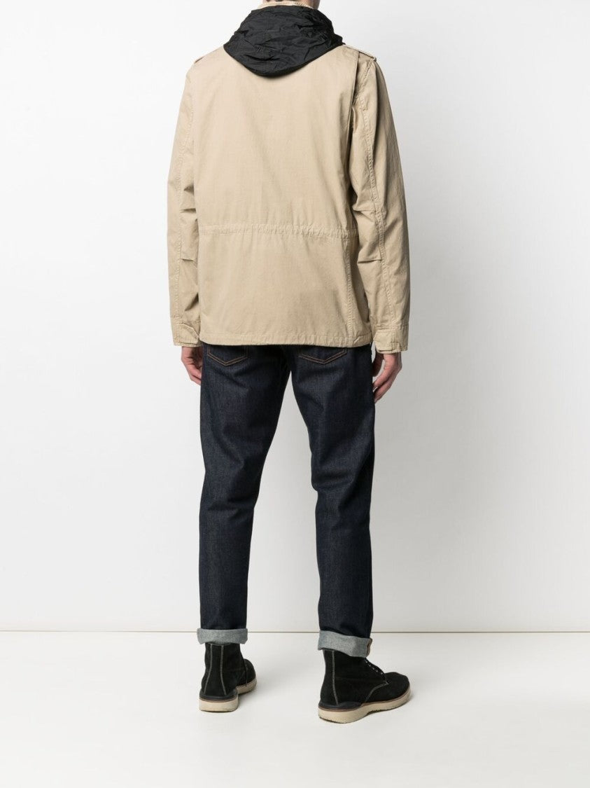 Aspesi Beige Utility Jacket With Detachable Hood