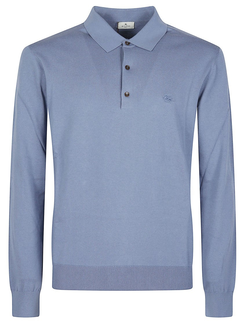 Etro Long-Sleeve Cotton Polo Shirt