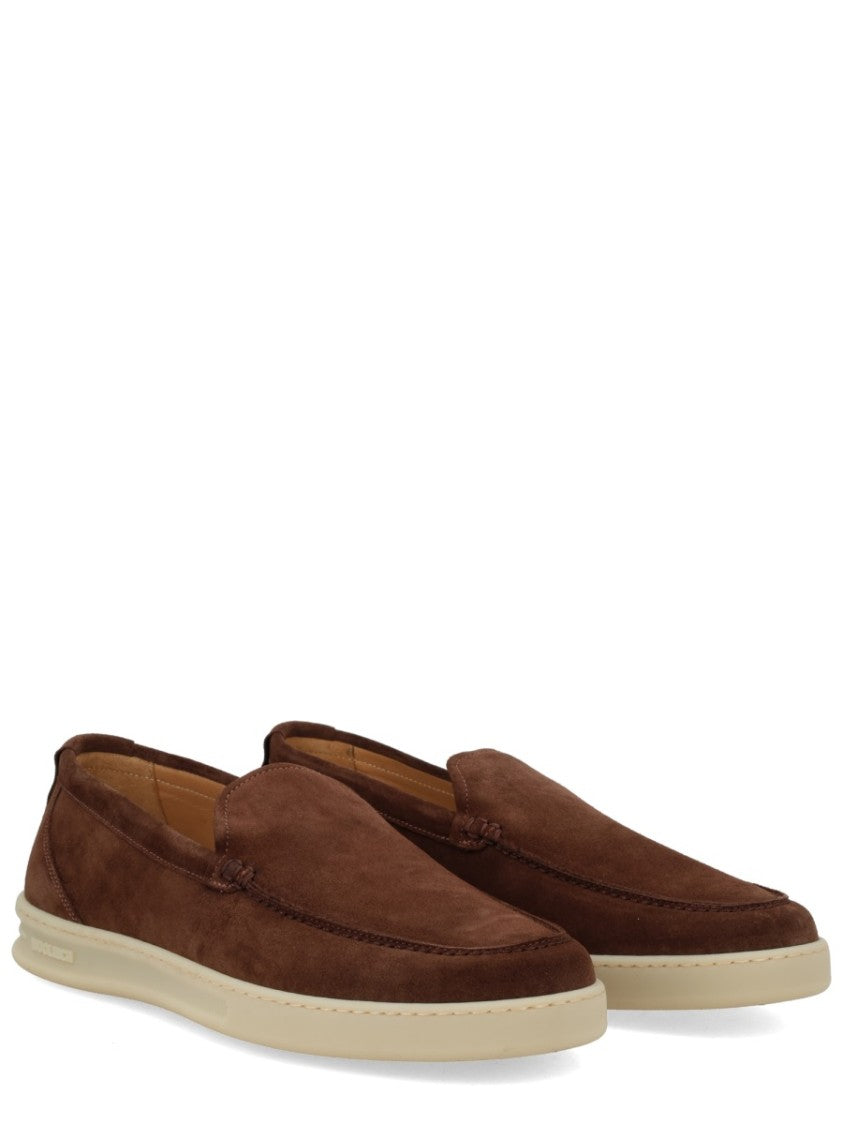 Woolrich Smooth Suede Moccasin Loafers With Contrasting Rubber Sole